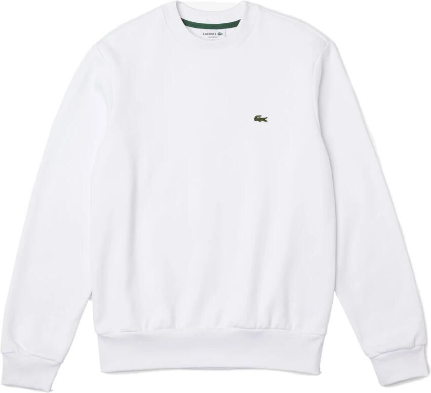 Lacoste Witte Heren Sweatshirt met Geribbelde Zoom en Manchetten White Heren