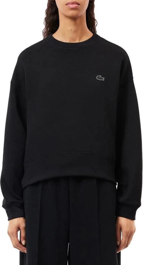 Lacoste Zwarte Oversized Sportieve Trui Black Dames