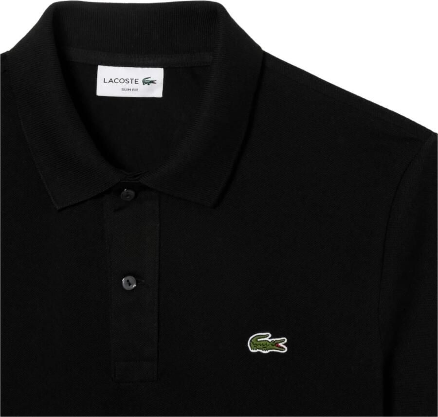 Lacoste Logo Patch Klassieke Kraag Knoopsluiting Korte Mouwen T-shirts en Polos Black Heren - Foto 9