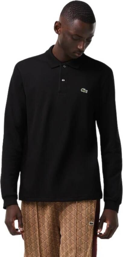 Lacoste Lange Mouw Polo Shirt Zwart Heren