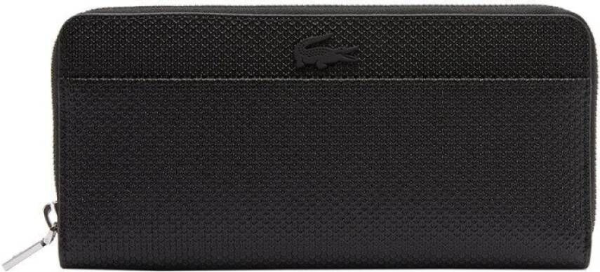 Lacoste Leren Portemonnee Chantaco Nf3885Kl Zwart Dames