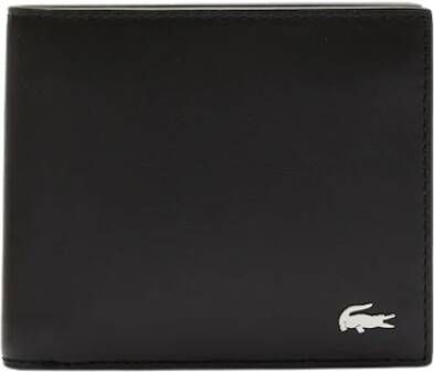 Lacoste Leren Portemonnee en Sleutelhanger Set Zwart Heren