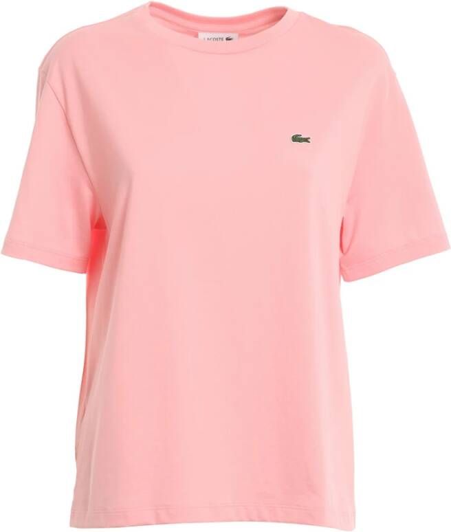Lacoste Licht en Natuurlijk Roze T-Shirt Roze Dames