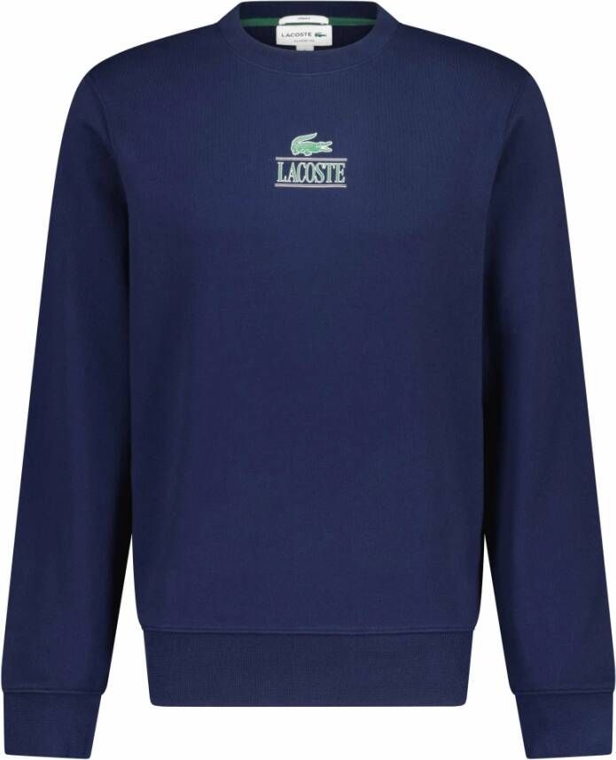 Lacoste Sweatshirt met Logo-Print Blue Dames