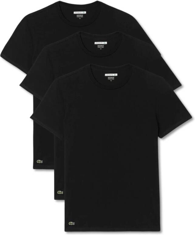 Lacoste Logo T-shirt 3 Pack Zwart Heren