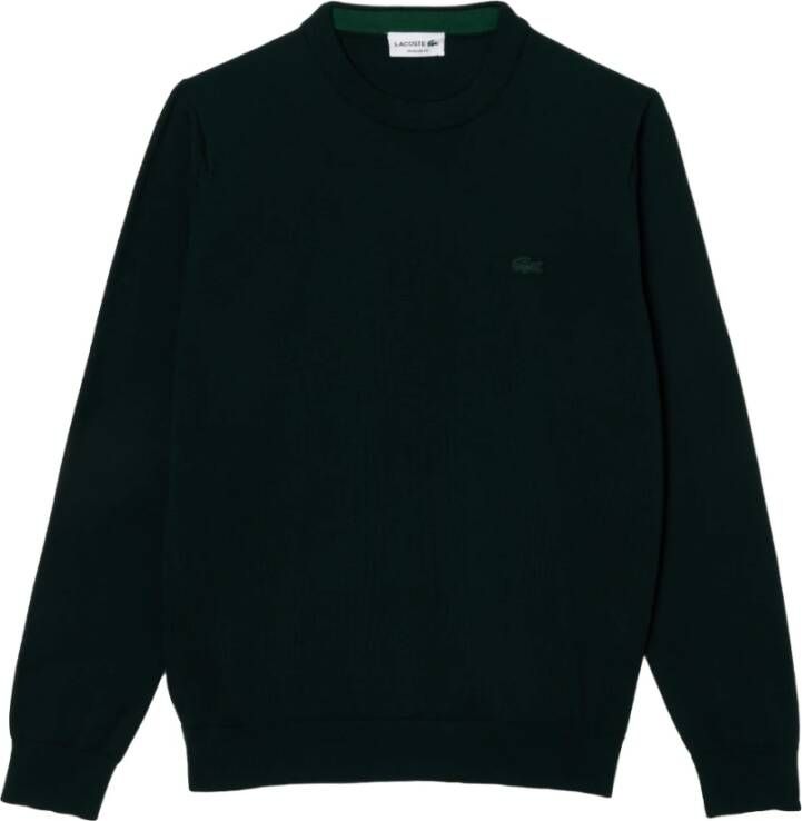 Lacoste Merino Wol Ronde Hals Trui Groen Heren