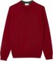 Lacoste Merino Wol Ronde Hals Trui Rood Heren - Thumbnail 1