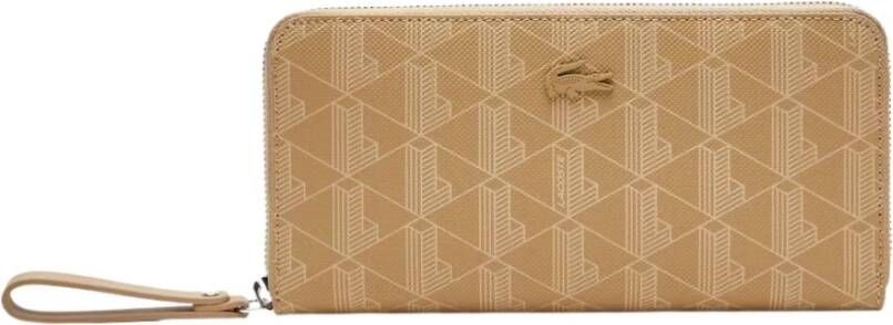 Lacoste Monogram All-in-One Portemonnee met Rits Beige Dames