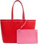 Lacoste Omkeerbare Bicolor Tote Tas met Afneembare Pouch Rood Dames - Thumbnail 1