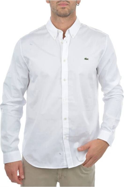 Lacoste Overhemd met knoopkraag White Heren