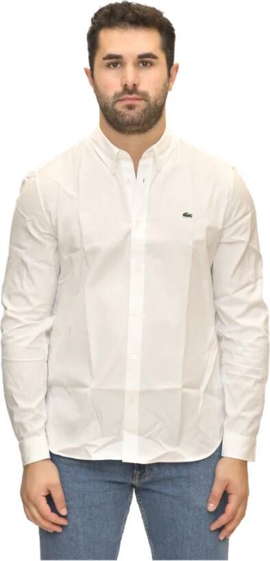 Lacoste Witte Linnen Overhemd voor Heren White Heren