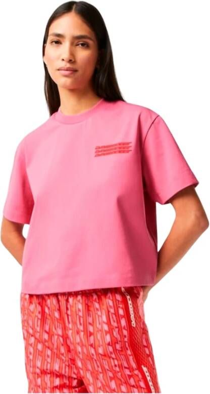 Lacoste Oversized T-shirt in zachtroze Roze Dames