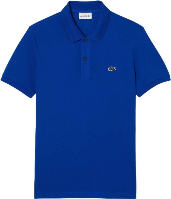 Lacoste Petit Piqué Katoenen Polo Shirt Blauw Heren