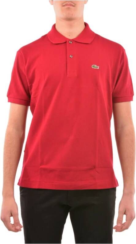 Lacoste Polo Shirt Brown Bordeaux Rood Heren