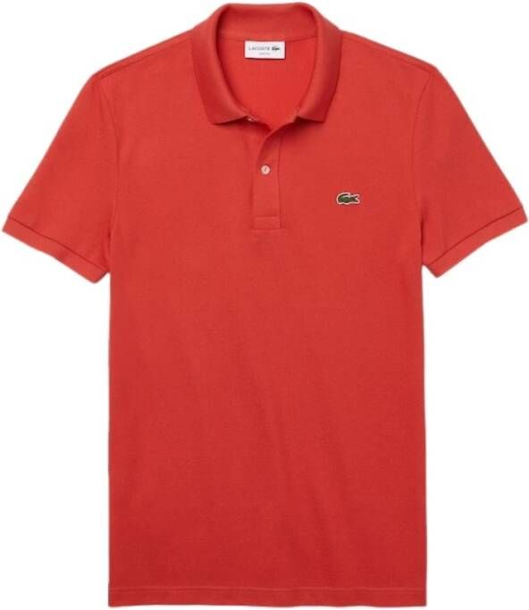 Lacoste Koraalrode Polo Shirt Klassieke Stijl Red Heren