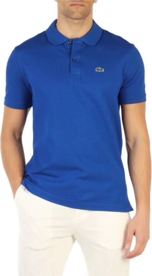 Lacoste Petit Piqué Katoenen Polo Shirt Blauw Heren