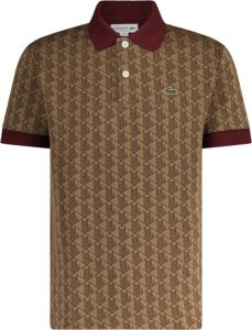 Lacoste Poloshirt met all-over motief model 'SHORT SLEEVED RIBBED'