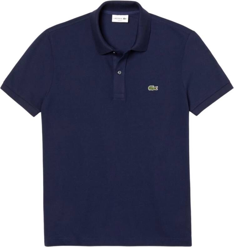 Lacoste Slim fit polo van effen petit piqué Navy Blue Blauw Heren - Foto 7