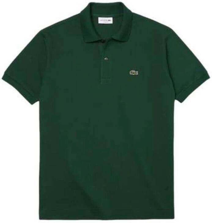 Lacoste Groene Geribbelde Kraag en Mouw T-shirts en Polos Groen Heren
