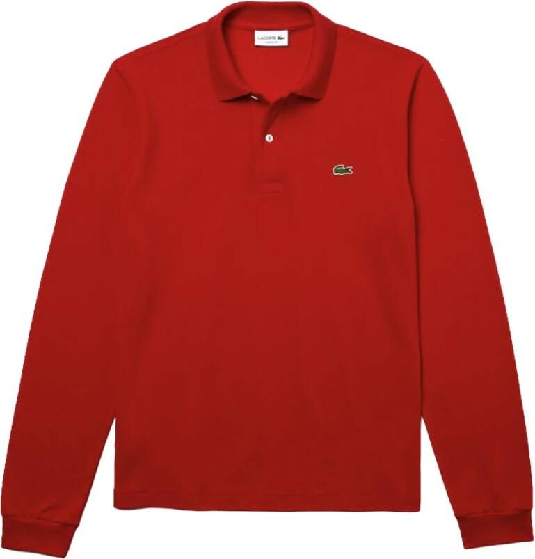Lacoste Klassieke polo met lange mouwen in levendig rood Red Heren