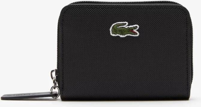 Lacoste Rfid Beveiligde Leren Rits Portemonnee Beige Dames