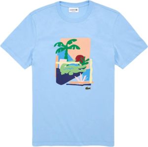 Lacoste Print T-Shirt Blauw Dames
