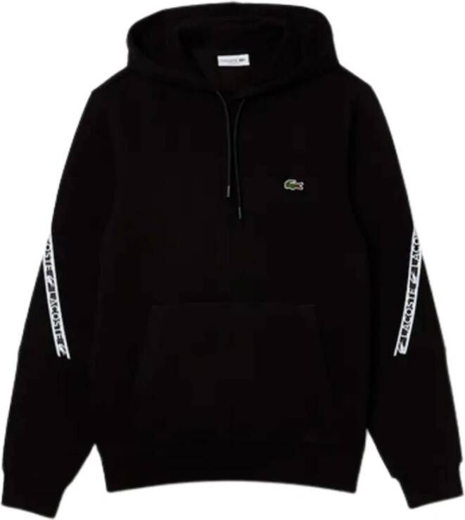 Lacoste Printed Bands Hooded Zip Sweatshirt Zwart Heren