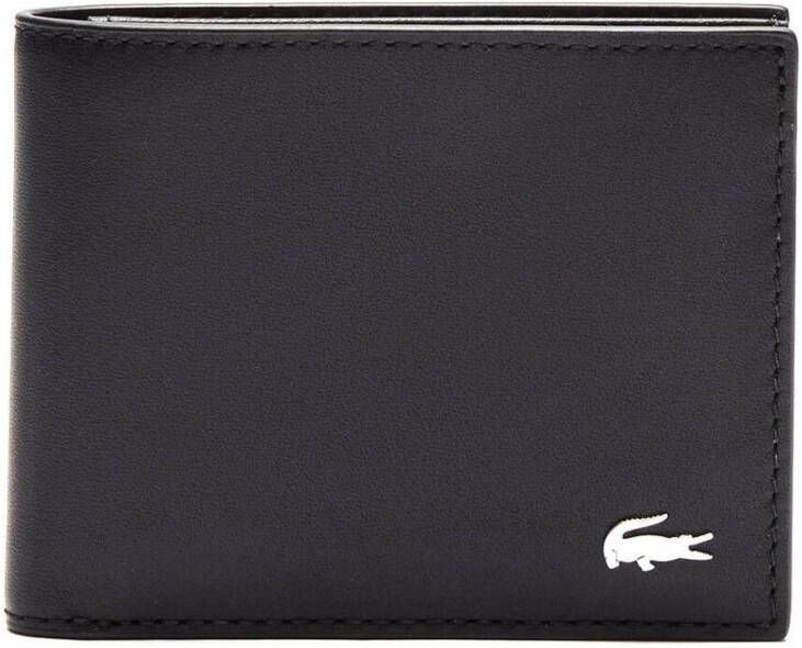 Lacoste Zwarte leren portemonnee fitzgeral Black