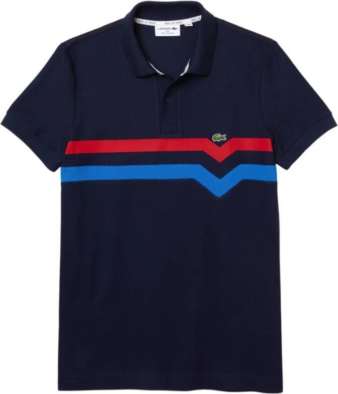 Lacoste Regular Fit Tricolor Gestreept Poloshirt Blauw Heren