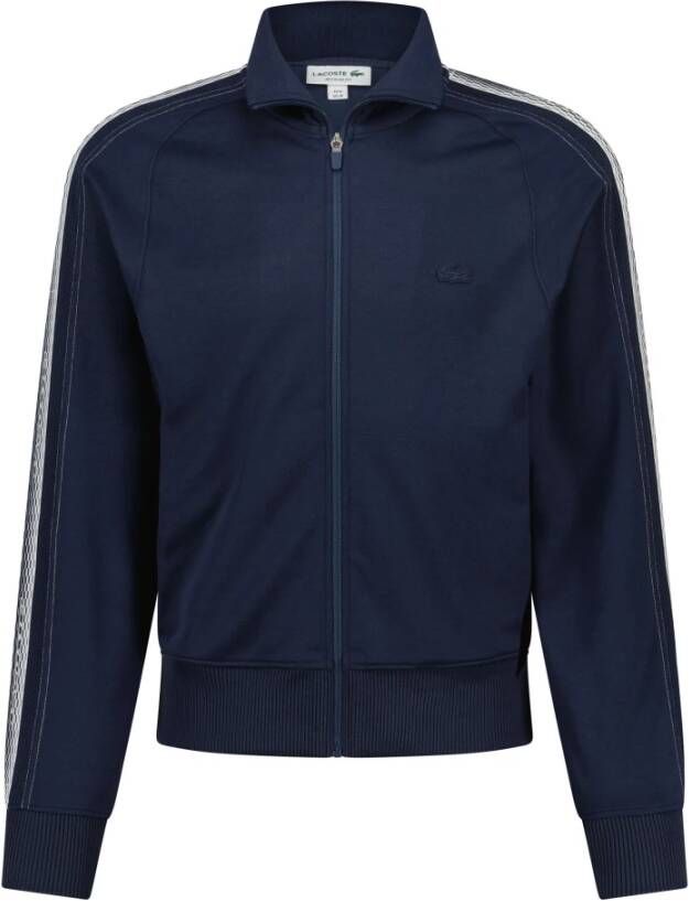 Lacoste Sportieve Sweatshirt met Ritssluiting en Logo Print Blue Heren