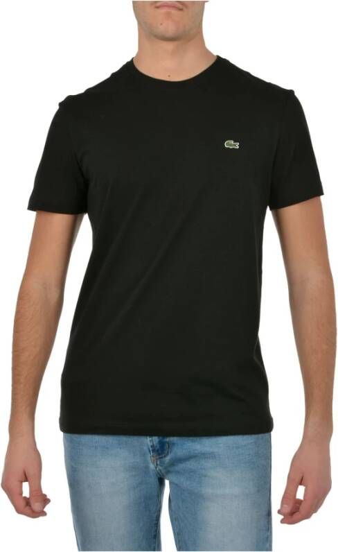Lacoste Stijlvolle Zwarte Slim Fit T-Shirt voor Heren Zwart Heren