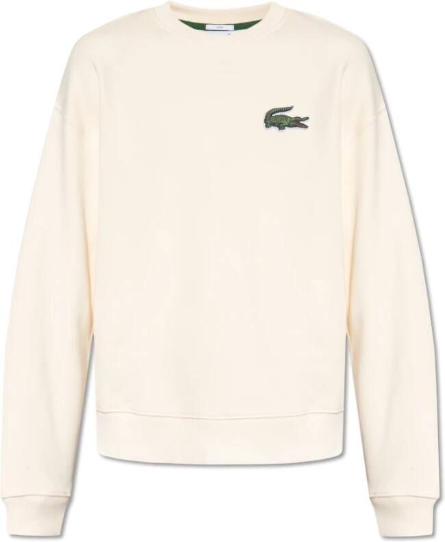 Lacoste Ruimvallende Unisex Jogger Sweatshirt met Krokodil Insigne Beige Unisex