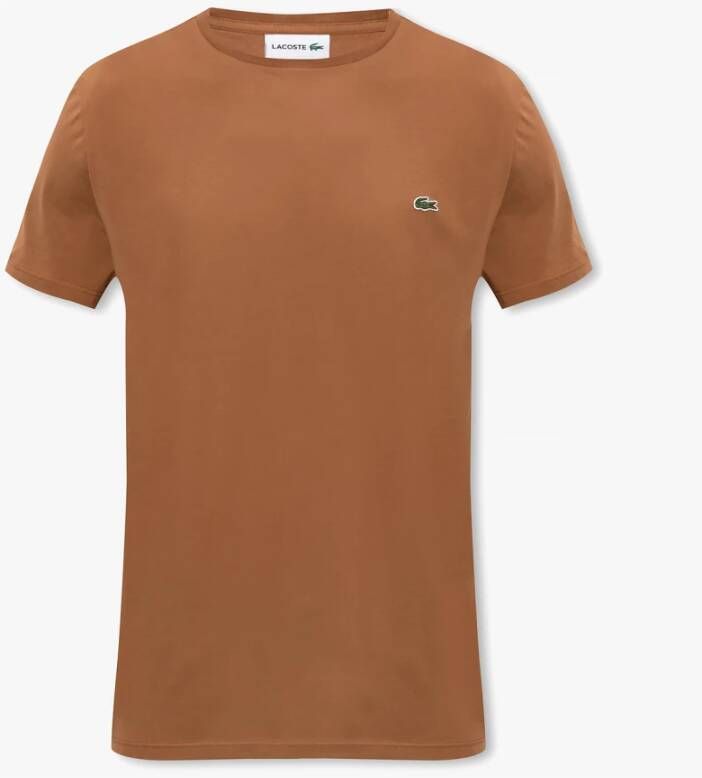 Lacoste T-shirt met logo Bruin Heren