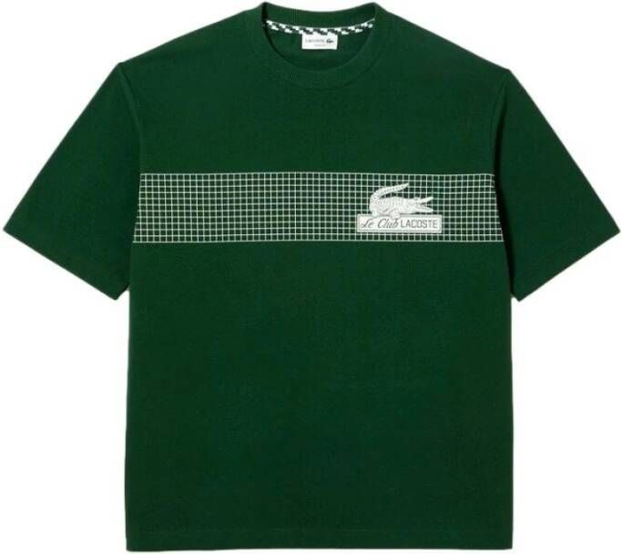 Lacoste Losvallend Tennisprint T-shirt Green Heren