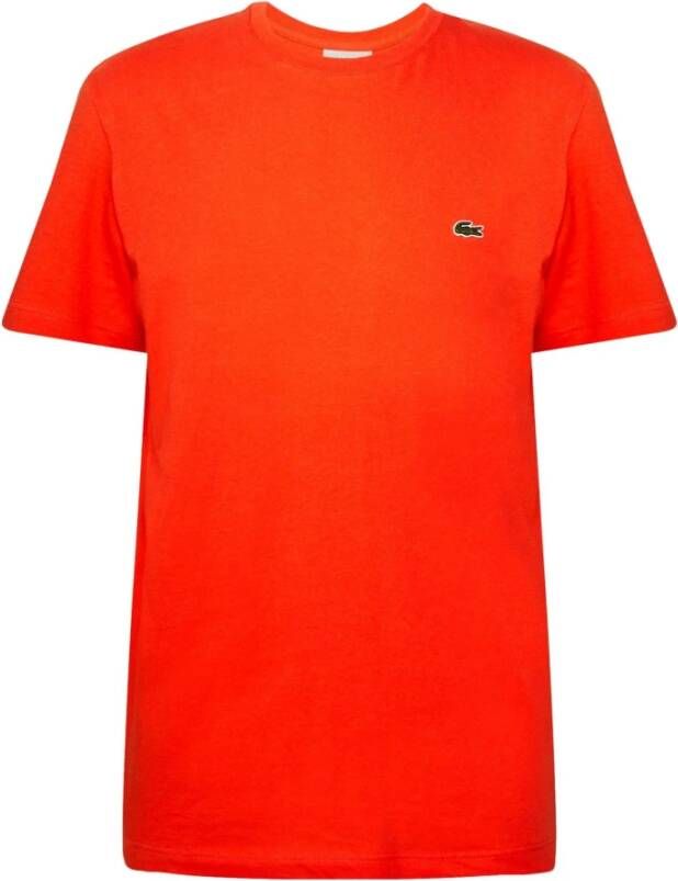 Lacoste Klassiek Ronde Hals Korte Mouw T-Shirt Orange Heren