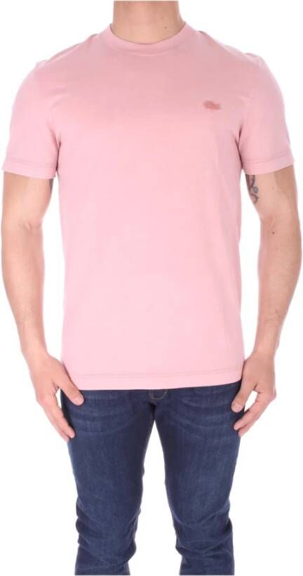 Lacoste Katoenen T-shirt Roze Heren