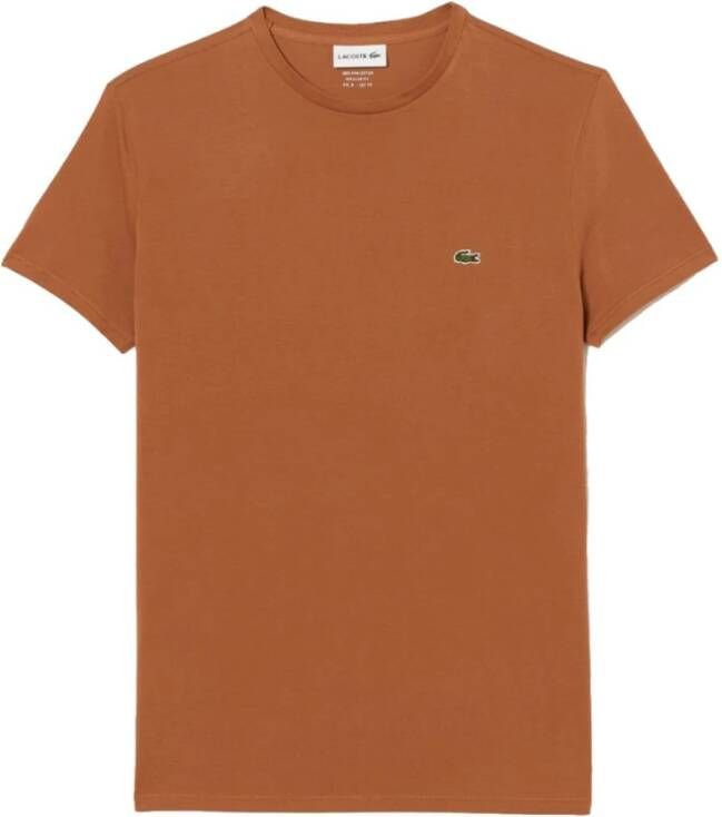 Lacoste Th6709 T-shirt met korte mouwen Brown Heren