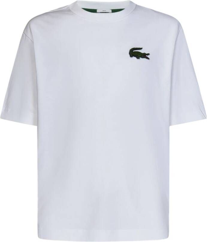 Lacoste Witte Krokodil T-shirt voor Mannen en Vrouwen White Heren