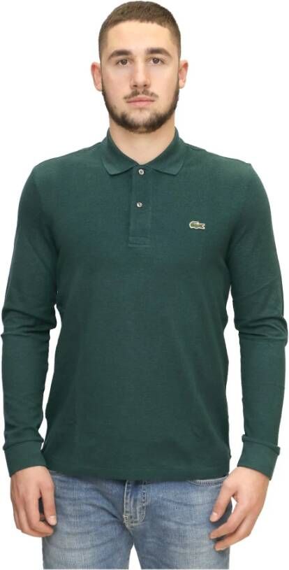 Lacoste Zachte Gebreide Polo Shirt Groen Heren