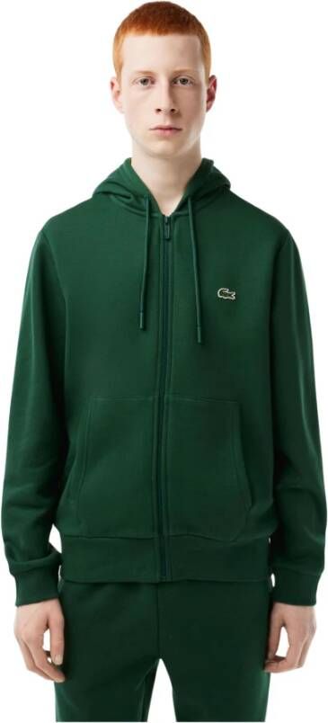 Lacoste Klassieke pasvorm color block hoodie met kangoeroezak Green Heren