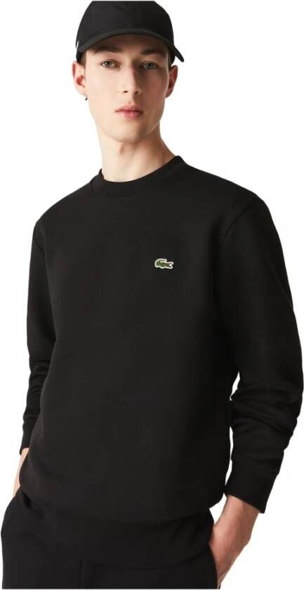 Lacoste Zwarte Heren Sweatshirt met Geribbelde Zoom en Manchetten Black Heren - Foto 3