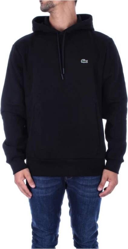 Lacoste Zwarte Hoodie Stijlvol en Comfortabel Zwart Heren