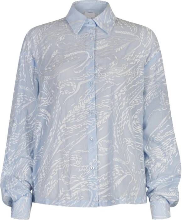 Lala Berlin Heritage Wave Blue Blouse Blauw Dames