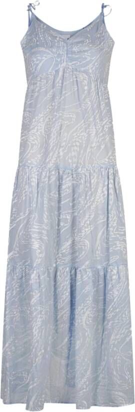 Lala Berlin Feminine V-hals Jurk met Ruches Blue Dames