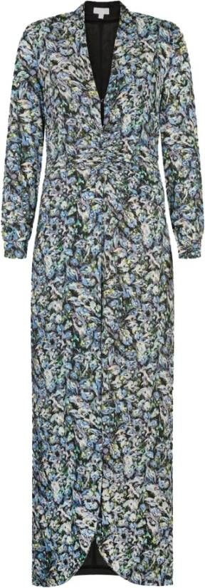 Lala Berlin Pauw Luipaard Print Maxi Jurk Blue Dames