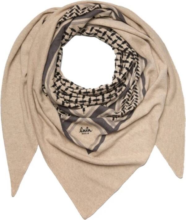 Lala Berlin Signature Triangle Trinity Cashmere Sjaal Beige Dames