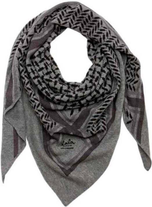 Lala Berlin Kufiya Print Kasjmieren Driehoekssjaal Gray Dames