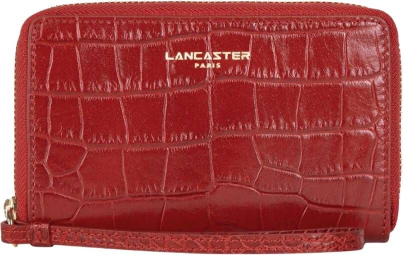Lancaster Zippe -portfolio rond exotische Croco Rood Dames