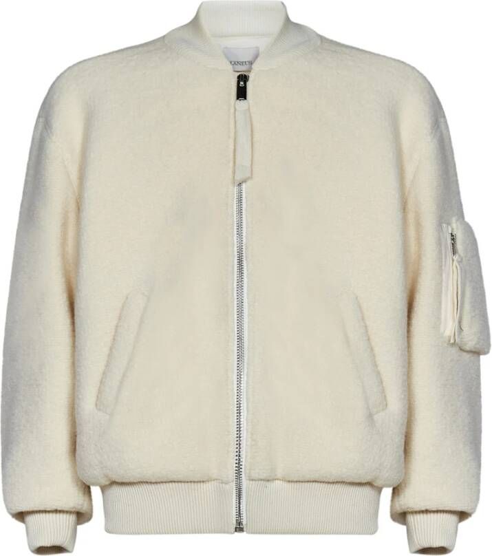 Laneus Melkwitte Oversized Wollen Jas White Dames