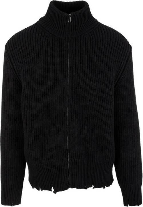 Laneus Sweater met rits Zwart Heren